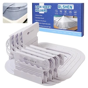 Adjustable Sheet Clips Keep Sheets in Place, Fitted Bed Sheet Holders Keep Sh... - Picture 1 of 7