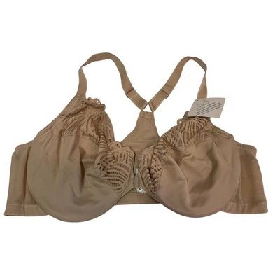 Sujetador Cierre Frontal Sin Alambres Detalle Encaje Comodidad Beige 46C Foto 1 de 4