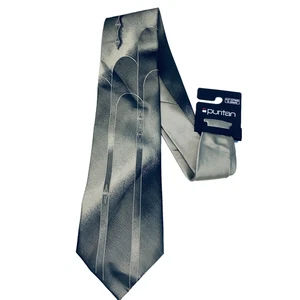 Cravatta collo vestito uomo grigio puritano 100% poliestere - Nuova - Foto 1 di 6