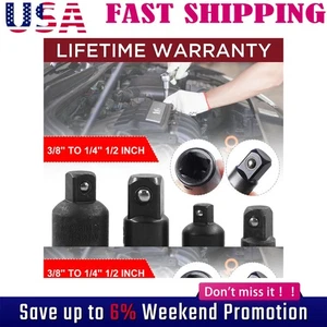 NEW 3/8" to 1/4" 1/2 inch Drive Ratchet SOCKET ADAPTER REDUCER Air Impact Set - Picture 1 of 12