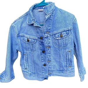 Vintage 80s Lee Riders bleach denim Jean Jacket Size Youth Medium - Picture 1 of 5
