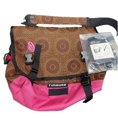 Bolsa carteiro Timbuk2 metro rosa marrom alça tiracolo viagem floral feminina nova sem etiquetas - Imagem 1 de 4