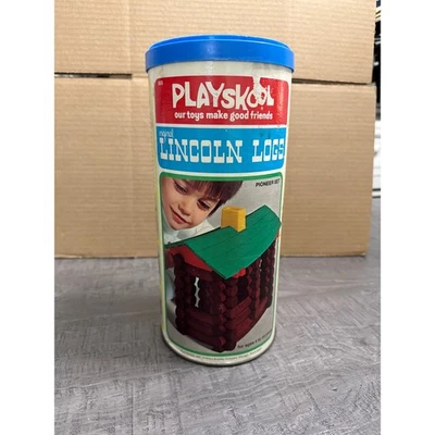 Playskool 1974 Original Lincoln Logs Pioneer Set 855 Many Pieces Vintage Toy - Image 1 of 4