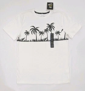 Art Class Boys White Short Sleeve T-shirt Black Palm Trees Size Large 12/14 - Picture 1 of 1