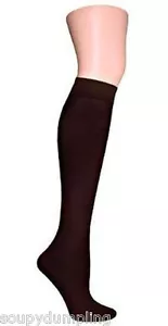 12 PAIRS WOMEN'S COFFEE BROWN NYLON TROUSER DRESS SOCKS w/ COMFORT BAND 1 DOZEN - Picture 1 of 1