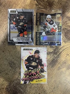 2023-24 Leo Carlsson Rookie 3 Card Lot Marquee Rookie Silver Skates Gold + - Imagen 1 de 6