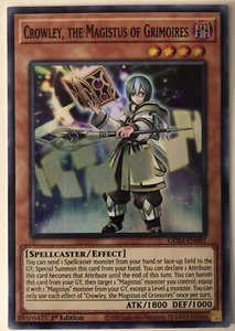 Yugioh Genesis Impact GEIM-EN001 Crowley, el Magisto de Grimorios SR Casi Nuevo/M - Imagen 1 de 1
