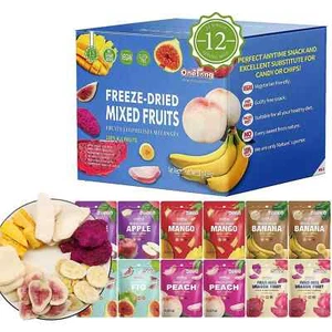 Freeze-Dried Mixed Fruit, 12 Pack Single-Serve Pack, Non GMO, Kosher, No Add Sug - Picture 1 of 5