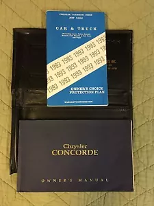 93 1993 Chrysler Concorde Owners Manual Guide Case FREE SHIPPING Book SMOKE FREE - Picture 1 of 3