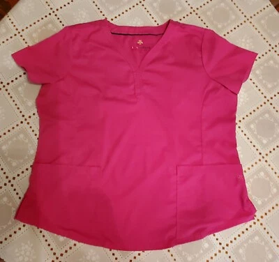 Natural Uniforms Scrub Top Womens 3X Pink Modern Fit Luxe Stretch Healthcare  - Image 1 of 4