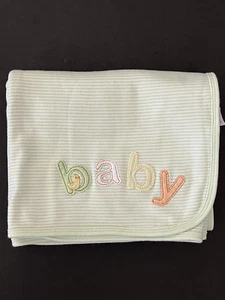 Carter’s OS Cotton Knit Stripe Green Baby Security Blanket Lovey EUC - Picture 1 of 5