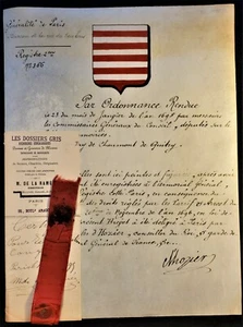 PROOF OF NOBILITY PARCHMENT 1696 Awarded by Charles d'Hozier Advisor to the King - Picture 1 of 12
