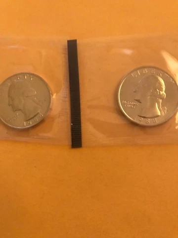 1988 P+D WASHINGTON QUARTER UNCIRCULATED STILL IN MINT CELLO L@@K Cover