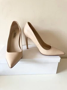 DUNE CREAM LEATHER HIGH HEEL COURT SHOES SIZE 7.5/41 - Picture 1 of 5