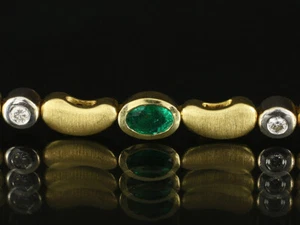 Modernes Smaragd Brillant Armband ca. 2,70ct  21,2g 750/- Gelbgold & Weißgold - Imagen 1 de 10