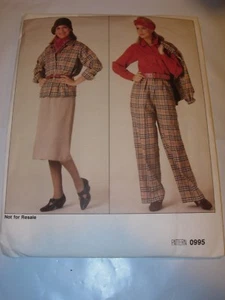 WOMENS UNCUT VOGUE Sewing Pattern 0995 JACKET SKIRT BLOUSE PANTS SIZE 8 10 12 - Picture 1 of 3
