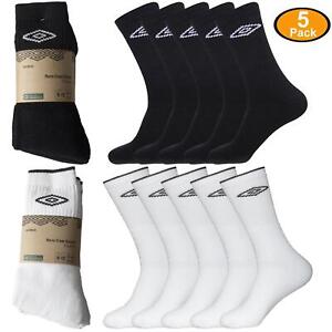 Umbro Mens Sports Socks Cotton Rich Soft Cushioned 5Pairs Crew Sock UK Size 6-12