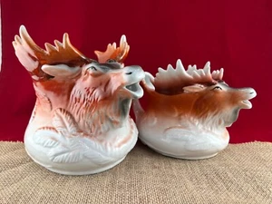 Vintage Moose Elk Shaped Figural Decorative Water Pitcher and Milk? Pitcher (2) - Picture 1 of 9
