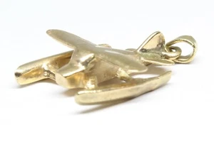 Gold Airplane Pendent 14K Solid Gold Beautiful. - Picture 1 of 12