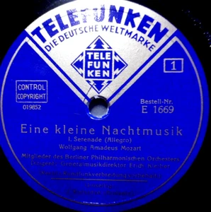 ERICH KLEIBER "Una piccola musica notturna - I & II" Telefunken 1934 78 giri 12" - Foto 1 di 2