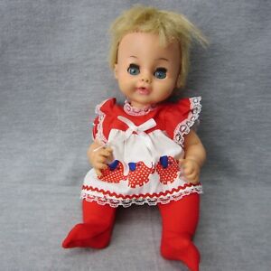 Horsman VTG Doll Pull String Musical Head Moves Sleep Eyes TLC Rooted Hair 11in