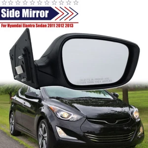 Espejo retrovisor lateral derecho negro térmico para Hyundai Elantra 2011-2013 sedán pasajero - Imagen 1 de 12