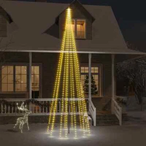 NNEVL Christmas Tree on Flagpole Warm White 732 LEDs 500 cm - Picture 1 of 9