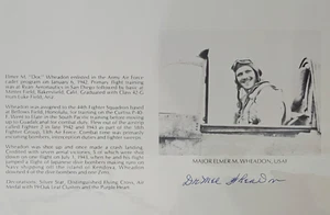 Foto biográfica firmada por Elmer "Doc" Wheadon 8X10 P-40 Ace 7V SS S.PAC Segunda Guerra Mundial - Imagen 1 de 2