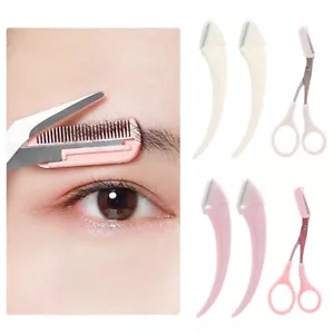 Hair Removal Eye Brow Trimmer Face Shaver Razor Brow Comb Scissors Beauty #AU 。 - Picture 1 of 11
