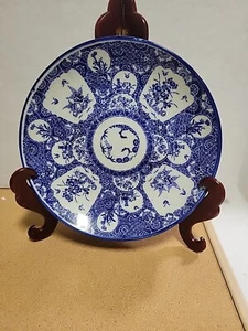 Antike japanische IMARI-Ware blau & weiß - Geschirr Teller Schale 12 Zoll - Bild 1 von 14