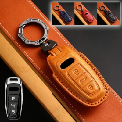 Funda de cuero genuino para llave de coche para Audi R8 S3 S5 S6 S7 S8 SQ5 RS5 TT Quattro Foto 1 de 4