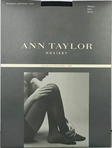 Ann Taylor Hosiery ~ Opaque Control Top ~ Bark ~ Size Medium ~ NOS - Picture 1 of 6