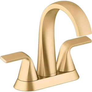 Cursiva KOHLER 4 pulgadas Grifo de baño de doble manija Centerset en vibrante cepillado - Imagen 1 de 6