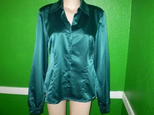 GEORGE STRETCH FITTED CHARMEUSE SATIN SHIRT TOP BLOUSE 16 / 18 XL - Picture 1 of 4