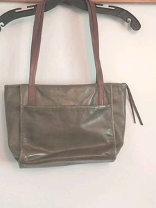 Hobo The Original Geldbörse Leder olivgrün braun doppelte Riemen - Bild 1 von 7