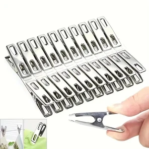 20pcs Windproof Clothespins Flat Mouth Metal Binder Clips Bathroom Accessories - Picture 1 of 12