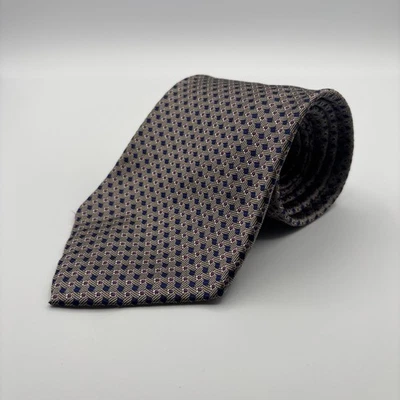 Vintage Polo Ralph Lauren Mens Silk Necktie Navy Burgundy Geometric Tie - Image 1 of 4