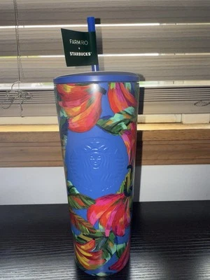 Starbucks X FARM Rio 24oz Blue Banana Mix Cold Cup BNWT - Image 1 of 4