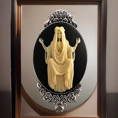 Broche Prendedor Camafeo Santa Muerte De Colección, Día de Muertos Ángel de la Muerte, Halloween Foto 1 de 4