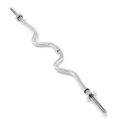 2-Piece Super Curl Bar with Spin Lock Collars for Home Gym Free Weights Foto 1 de 4