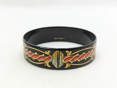 Auténtico brazalete brazalete HERMES esmalte GM Cloisonne cuerda negra para mujer Foto 1 de 4