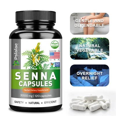 PSLALAE Senna Capsule 3000mg - Sollievo Stitichezza, Verdure, Pulizia Detox