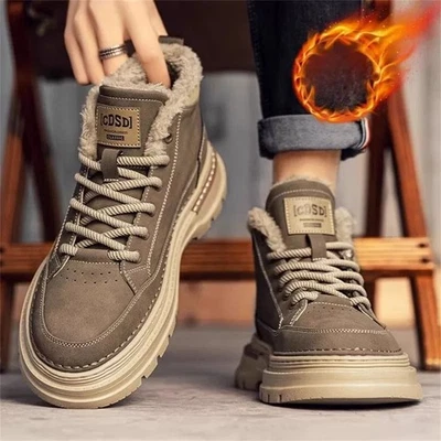 MARKENLOS Herren Winter Stiefeletten Gefüttert Winterschuhe Warme Lässige Stiefel Schuhe