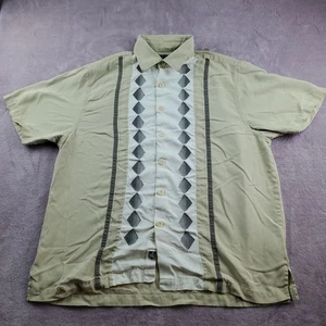 Nat Nast Shirt Luxury Originals Mens Large Beige 100% Silk Bowling Diamonds - Picture 1 of 18