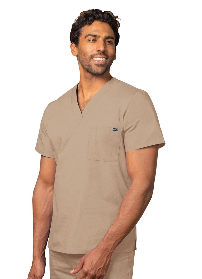 Blusa Médica Adar Hombres Mujeres Ropa de Trabajo de Enfermería Uniforme 1 Bolsillo Cuello en V Foto 1 de 4