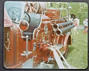 Fire Department Color Real Photo Postcard Fire Engine Drivers Side SHIPS. FREE - Picture 1 of 2