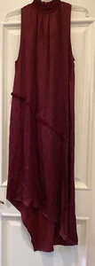 York Street Dress Size Small Wine Cranberry High Neck Asymmetric Evening New - Picture 1 of 14