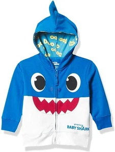 2T 3T 4T 5T Boy Girl Baby Shark Hoodie Jacket Toddler Blue Halloween Costume - Picture 1 of 1