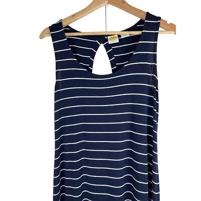 C&C California Women's S Blue White Striped Sleeveless Stretch Maxi Tank Dress - Image 1 of 4