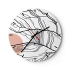Horloge Murale En Verre 30X30cm Silencieuse Abstraction Lignes Soleil Wall Clock